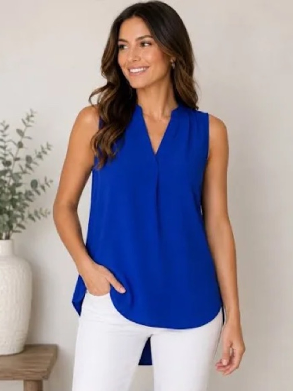 Vince Camuto Cobalt Blue Sleeveless V-Neck Camisole